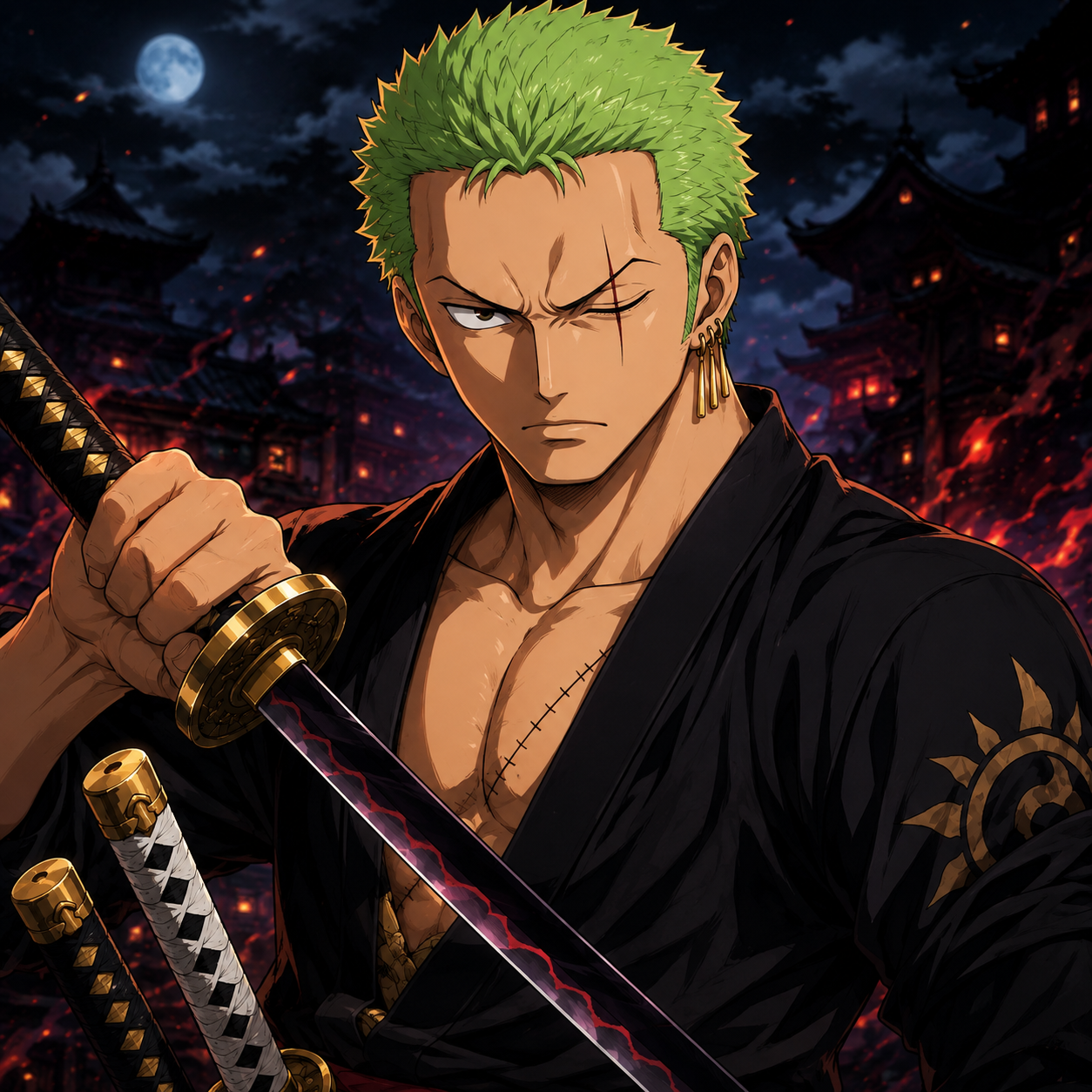 ZORO — ONIGASHIMA, representação de 隊 Horus
